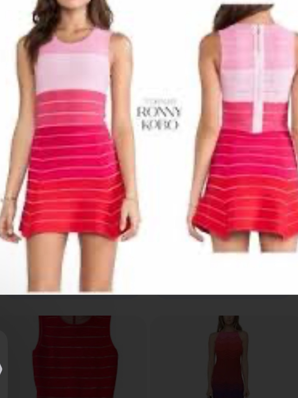 Pink Ombre Audrey Mini Dress Torn by Ronny Kobo S
